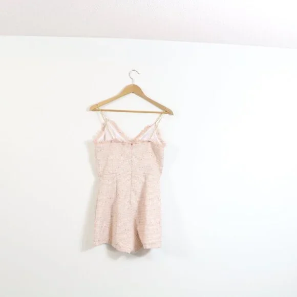 *SHEIN Lavender Dress for Women Surplice Neck Chain Straps Tweed Cami Romper - Picture 4 of 8